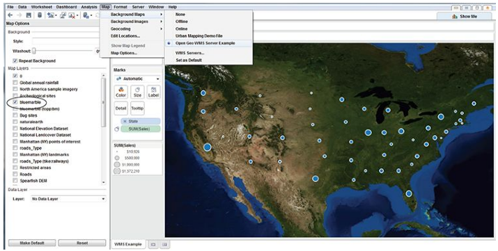Wms server maps tableau