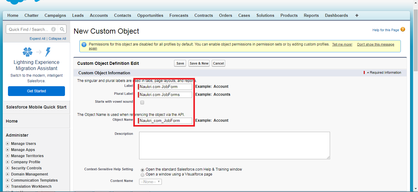 New Custom Object New Custom Object
