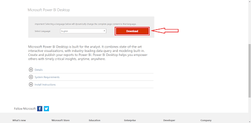 PowerBI Desktop Download Page